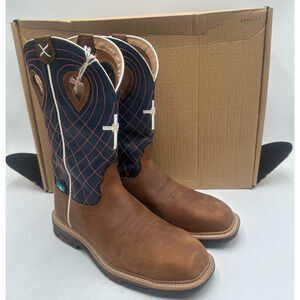 Twisted X Comp Toe NEW Women's Boot Brown/Navy US Size 6.5 M